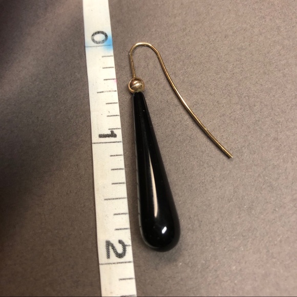 Black glass bead earrings. - Picture 6 of 6